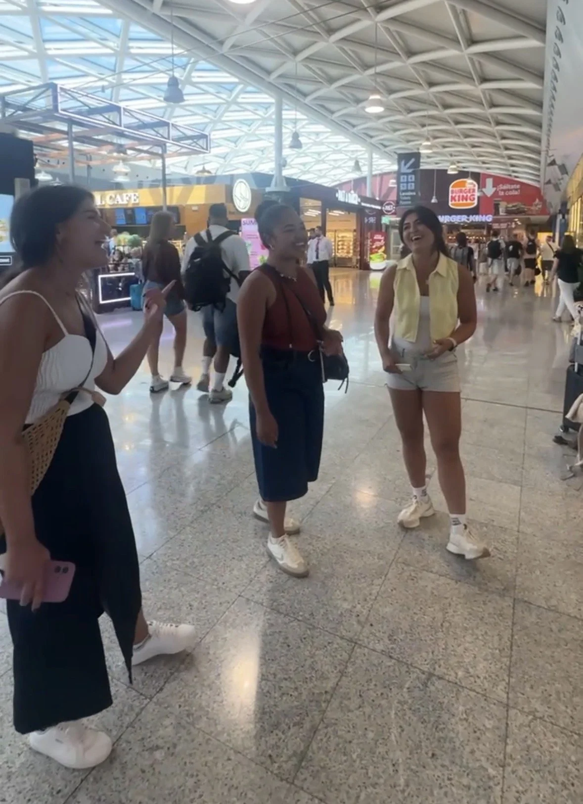Melissa singing in an airport after overcoming fear and building confidence.