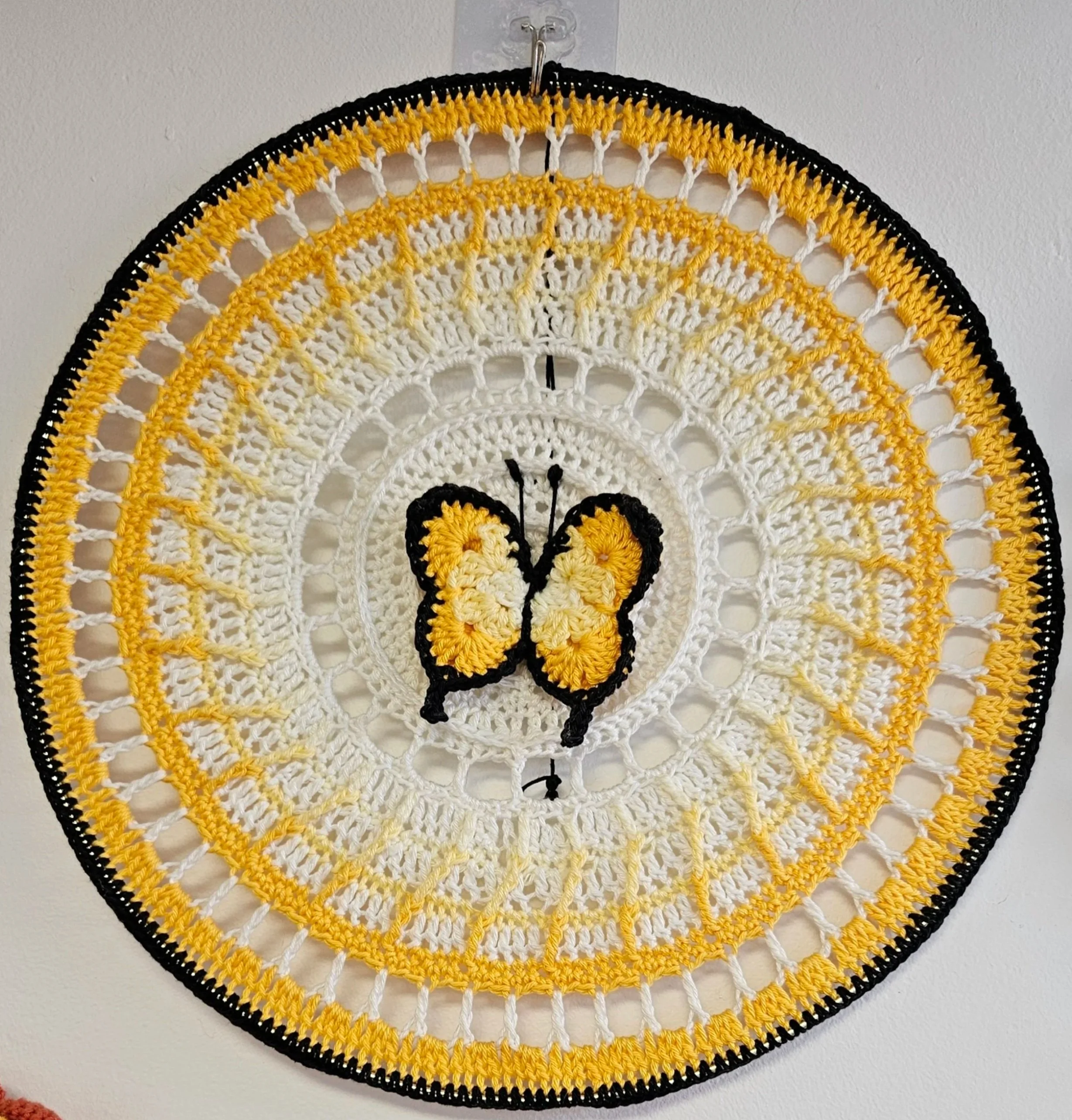 Morpho Mania - Mandala. 
Crocheted by Sandra. Yarn is Scheepjes Catona.