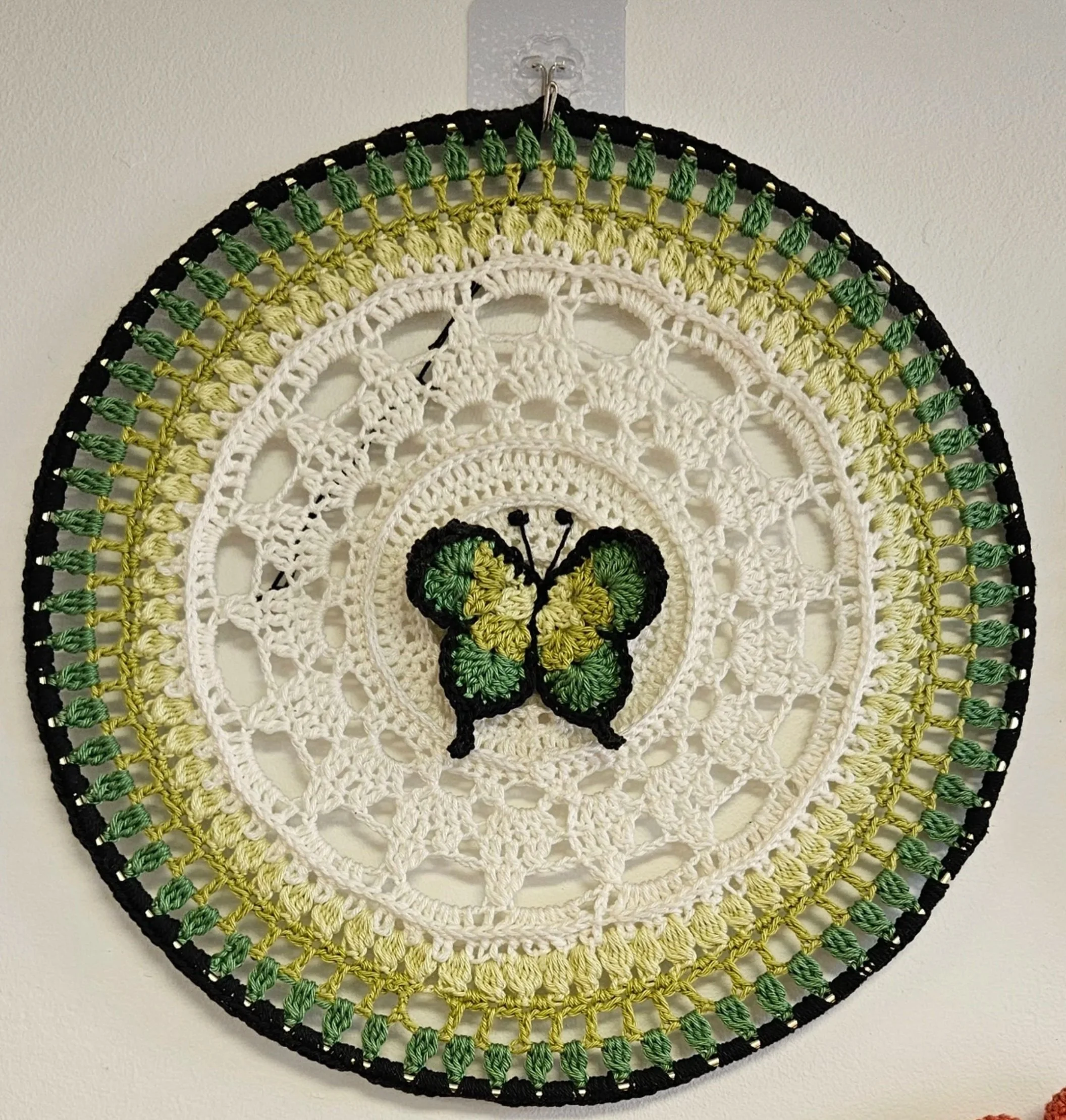 Morpho Mania - Mandala. 
Crocheted by Sandra. Yarn is Scheepjes Catona.