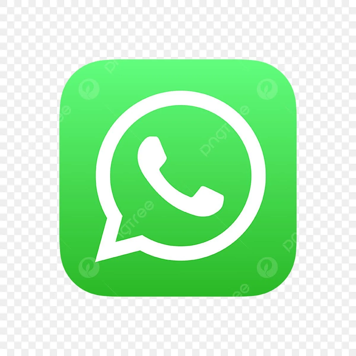 Green app icon with a white speech bubble containing a telephone receiver, representing WhatsApp.