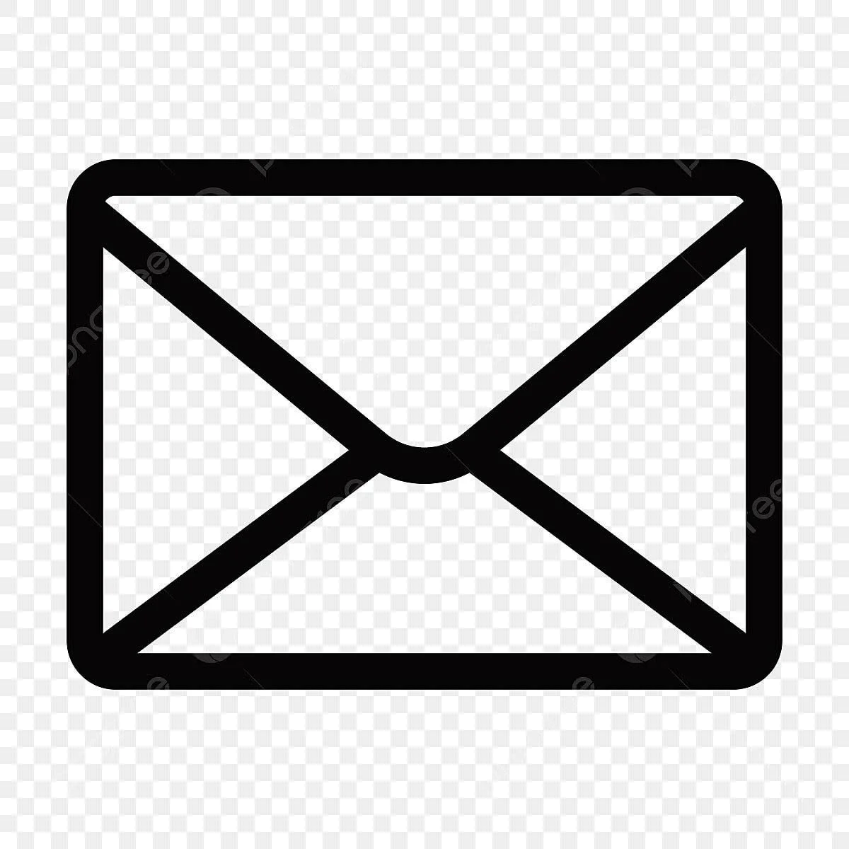 Outline icon of an envelope.