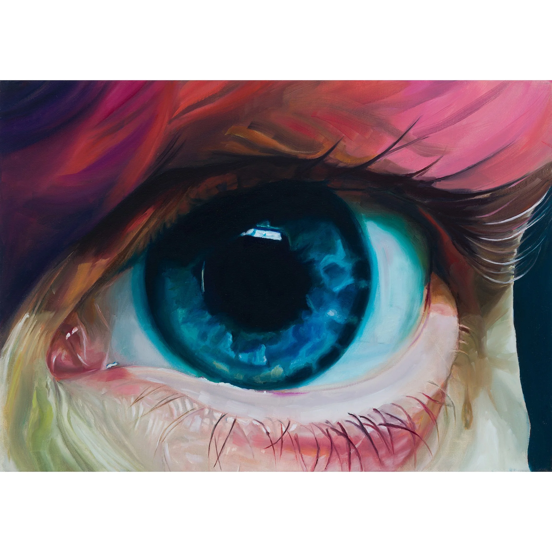 Pink and blue eye. Giclée print.