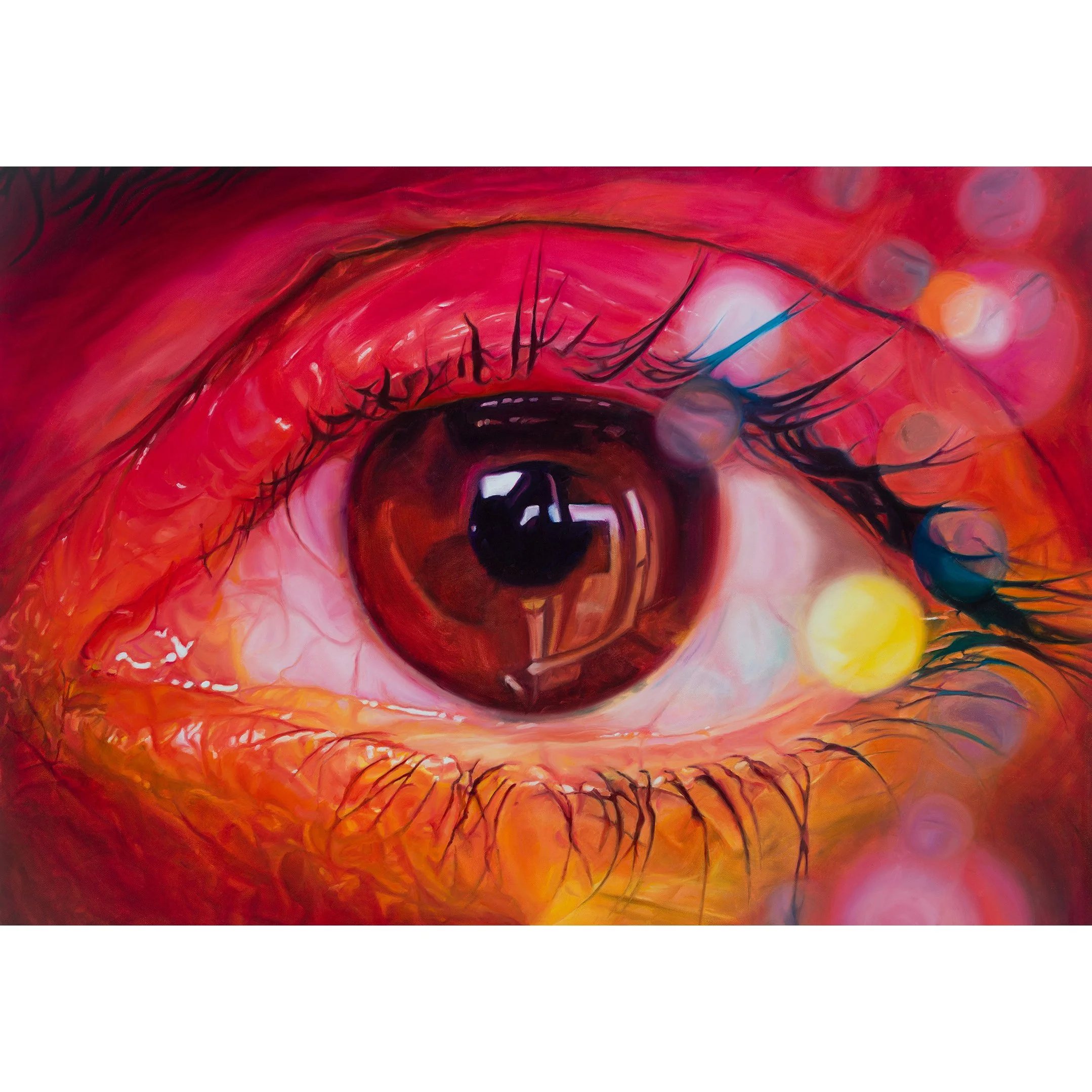 Red and orange eye. Giclée print.