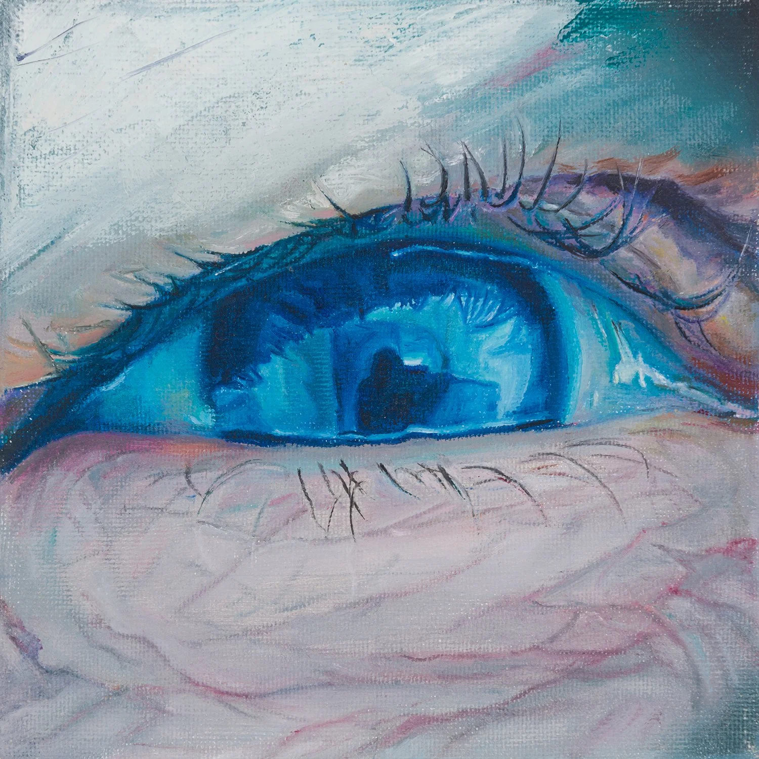 Blue eye. Original oil painting.