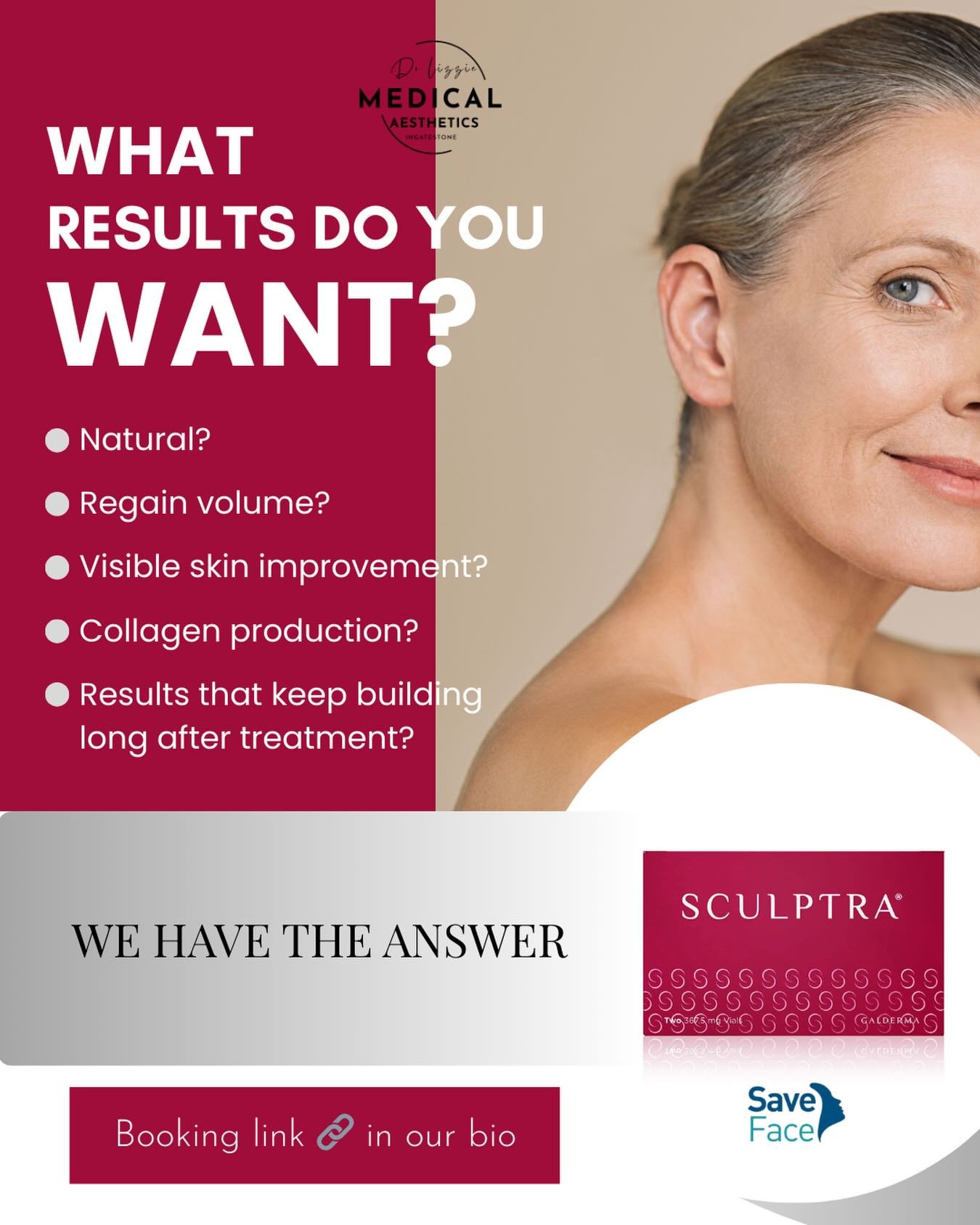 Sculptra is a long-term investment in your skin.

Rather than an instant fix, Sculptra works by stimulating your own collagen, gradually restoring visible volume, improving skin quality, and delivering results that last ✨
At our clinic, we focus on s
