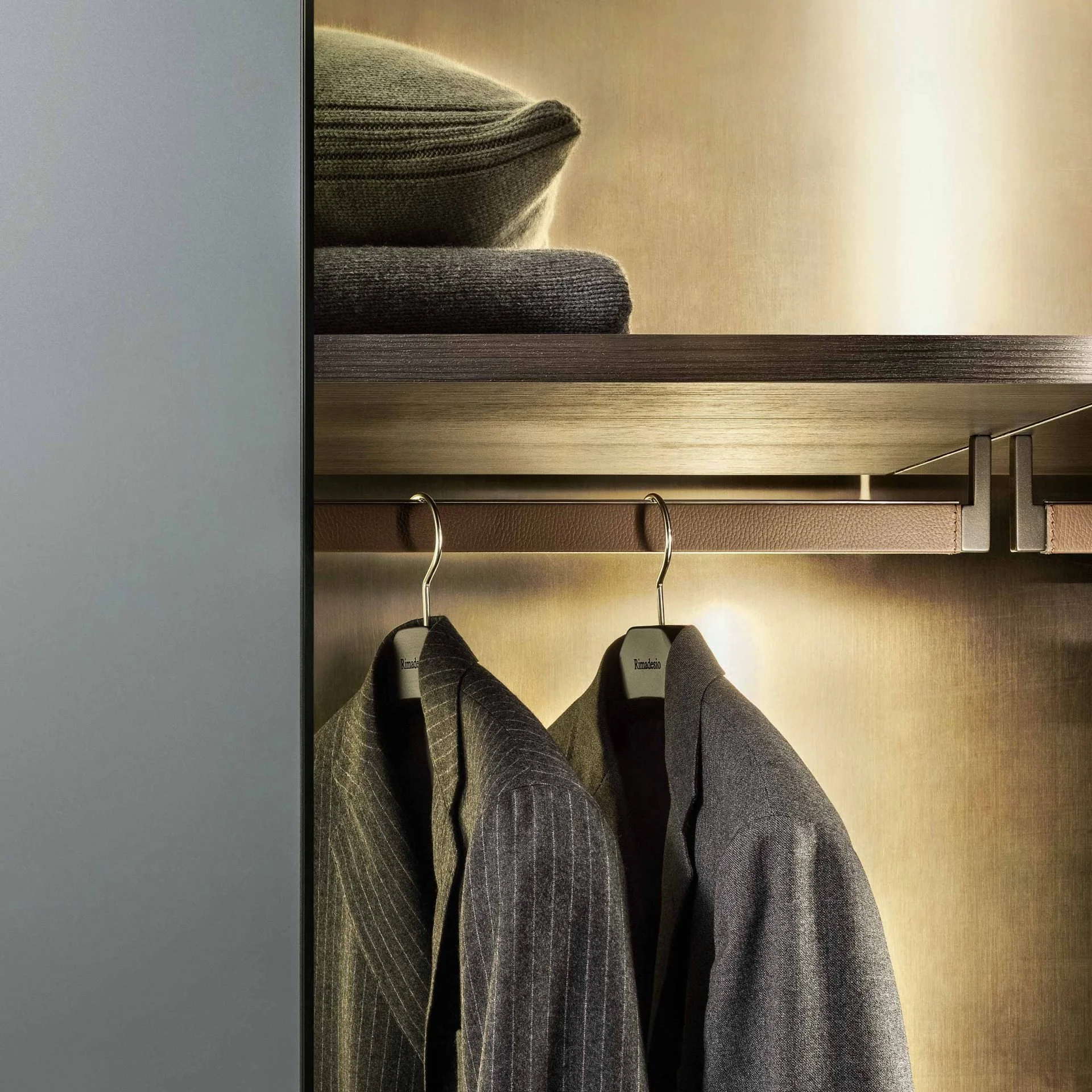 Backlit wardrobe feature