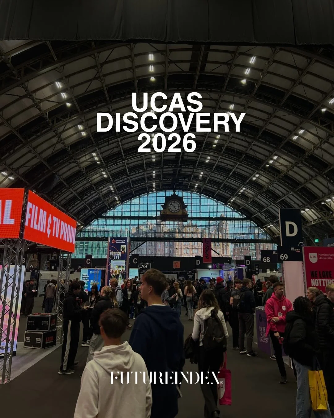 We loved exploring the @ucas_online fair. As always, here are our 7 sparks of inspiration ✨

🕶️ @leedsbeckettofficial stood out with a full suite of marketing activations. Fun sunglasses, a scannable NFC bracelet, and our personal favourite: a print