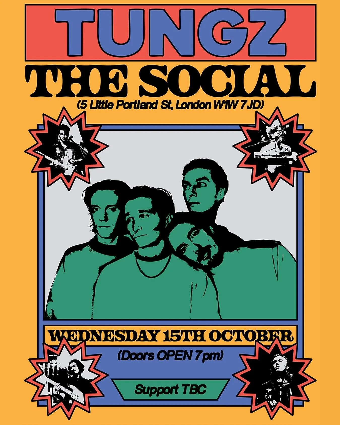 Tickets on sale now in our bio! Lots of new music on the way 🙂&zwj;&harr;️🙂&zwj;↕️🎵 poster by @bred_creative