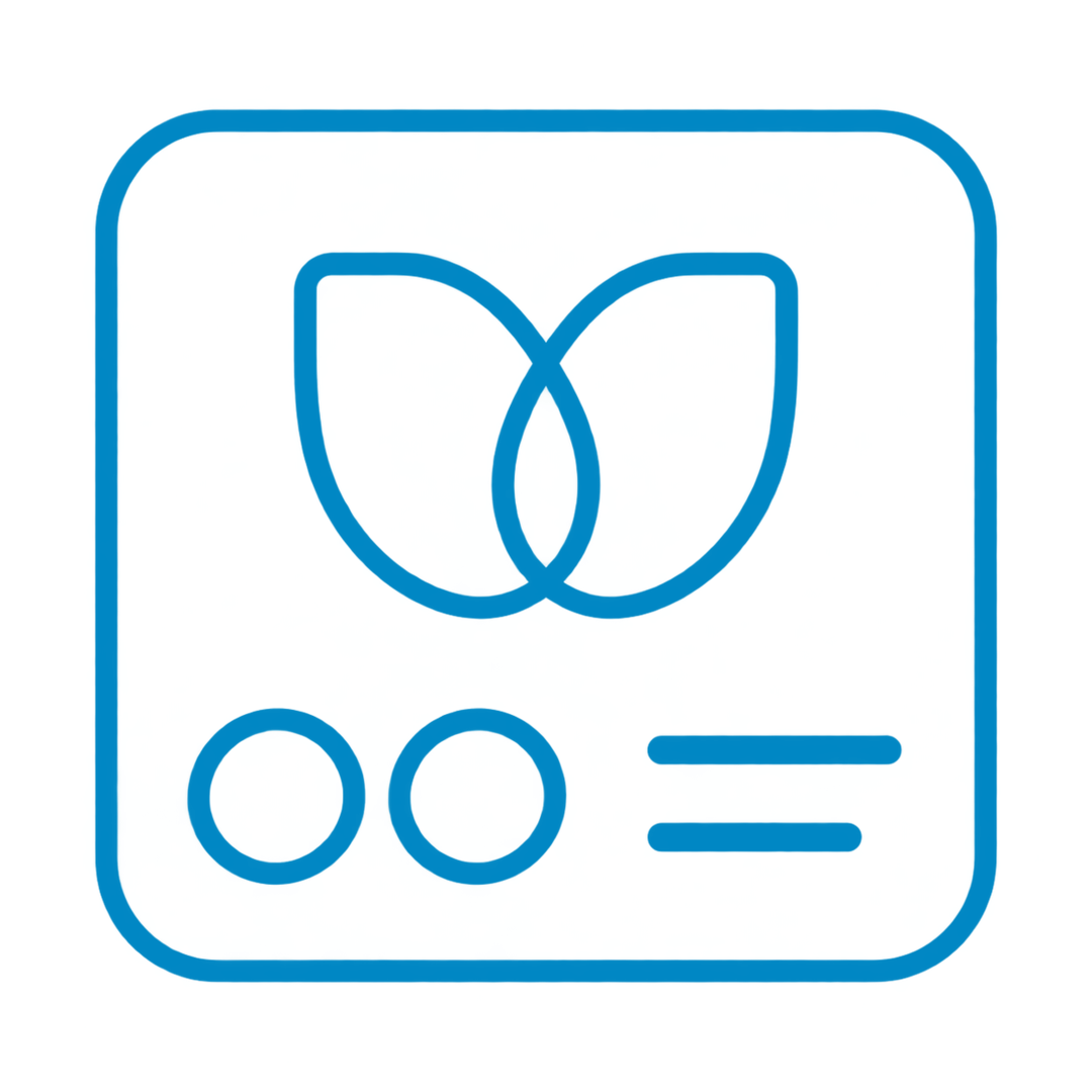 A stylized digital icon representing a microscope, with two adjustable knobs and a slide holder, set against a black background.