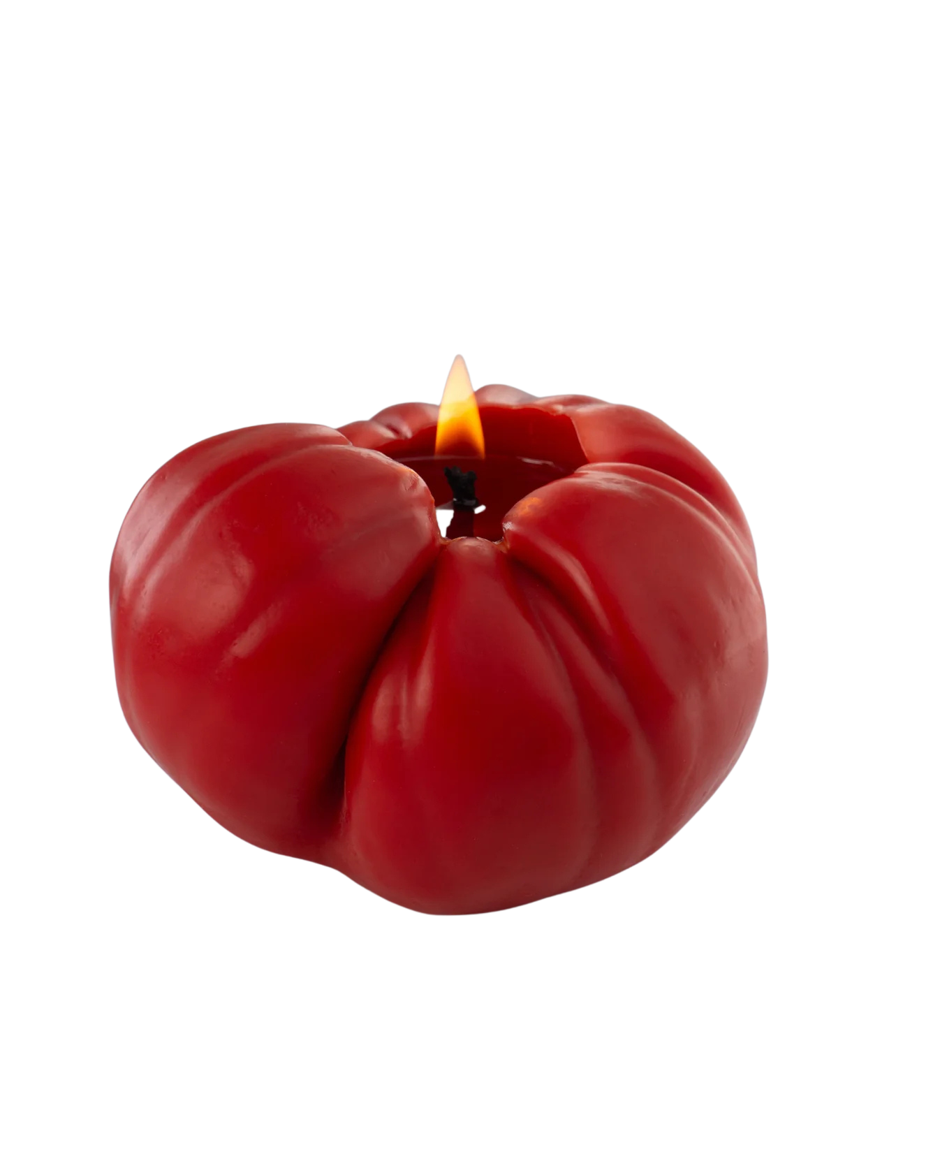 Tomato-shaped beeswax candle