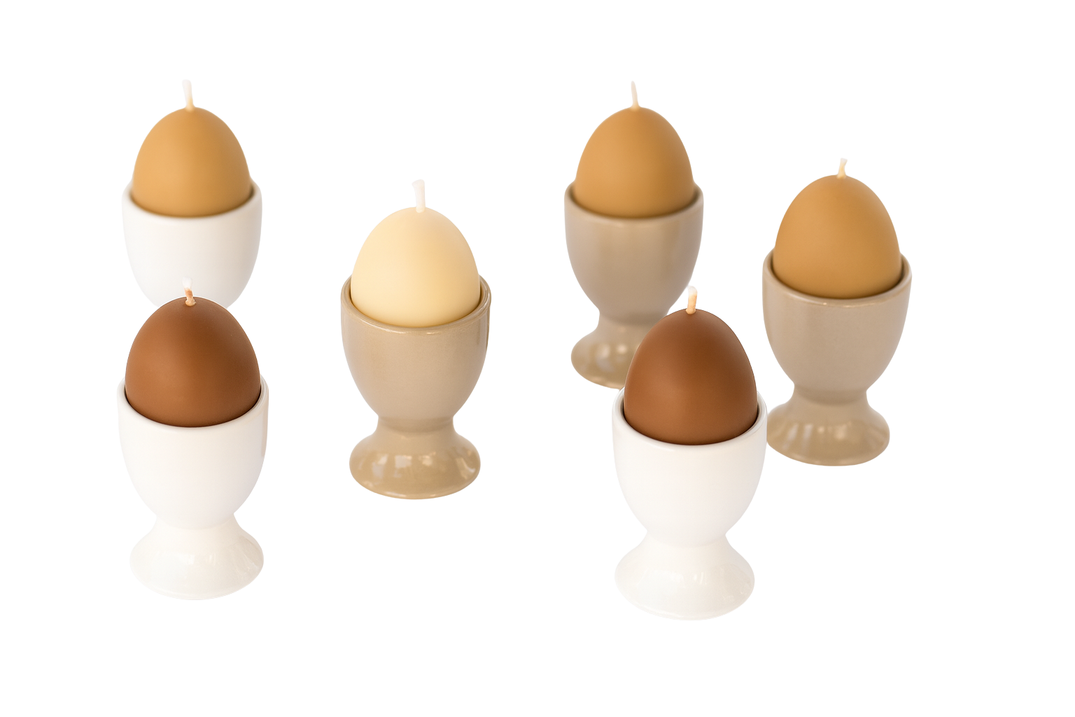 Egg shaped beeswax candle