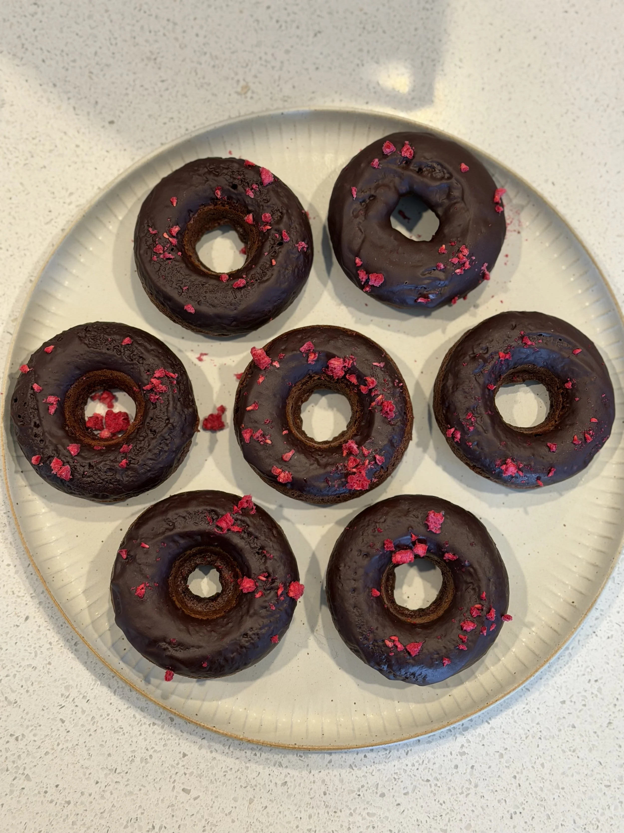 Chocolate Raspberry Cake Donuts