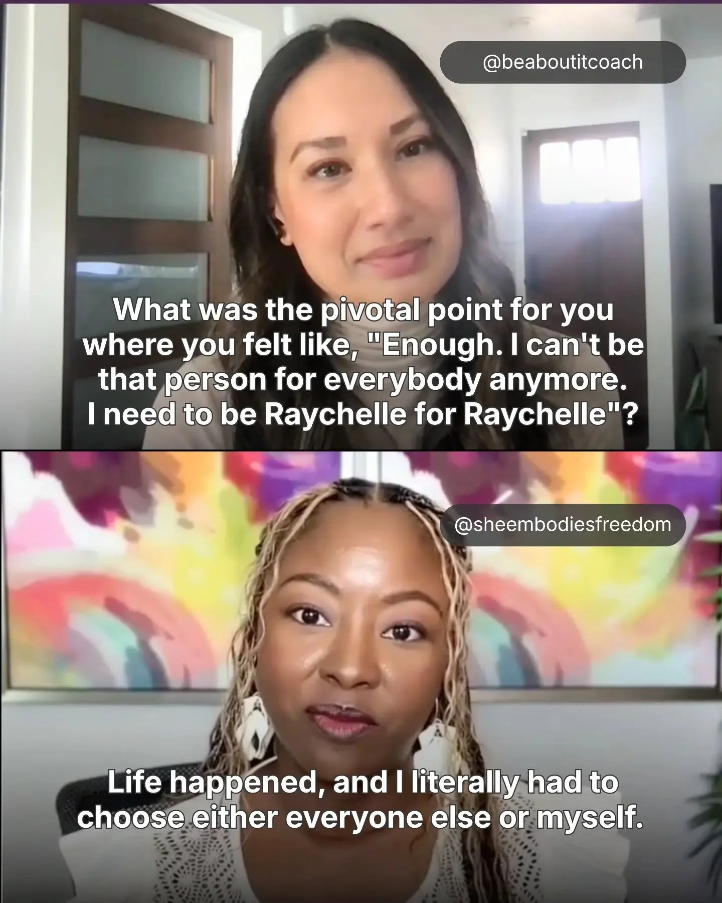 Choosing yourself doesn&rsquo;t happen all at once. Sometimes it starts with finally noticing how you&rsquo;ve been showing up.

I&rsquo;m grateful to Heather Javier (@beaboutitcoach) for creating the space for this conversation and for asking the qu