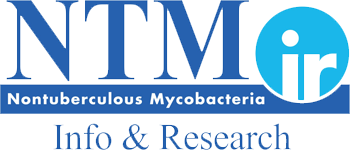 Logo for NTM, Inc. with the text 'Nontuberculous Mycobacteria' and 'Info & Research'.
