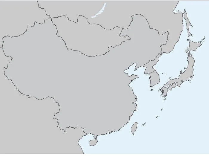map of china, korea and Japan