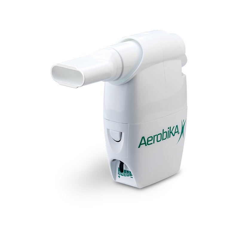 Aerobika OPEP airway clearance device used to help mobilize mucus in people with chronic lung disease
