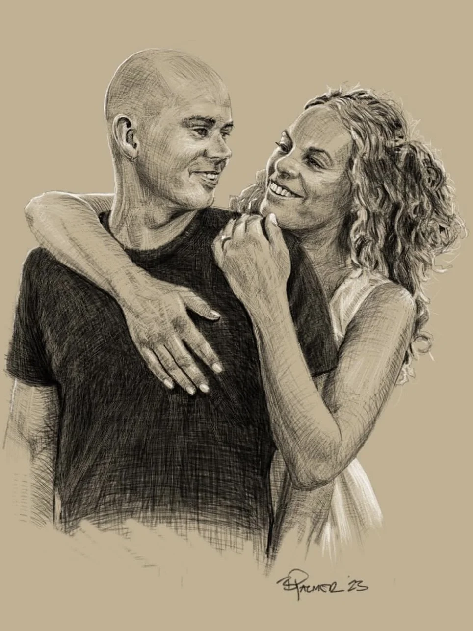 Commisioned Portrait, iPad sketchbook, 2023