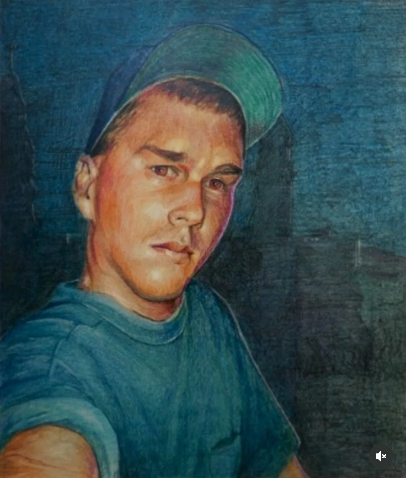 Skate session, 12x10, colored pencil on paper, 1991