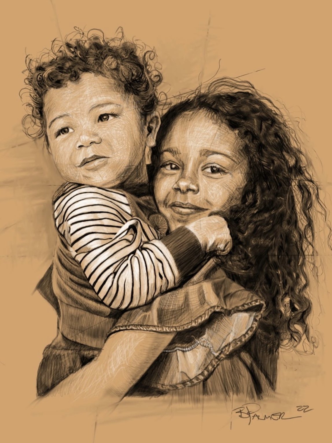 Cousins, iPad sketchbook, 2022