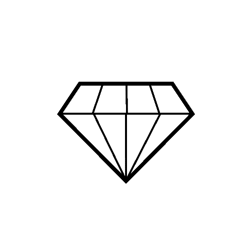 A simple black outline of a diamond shape with angular lines.