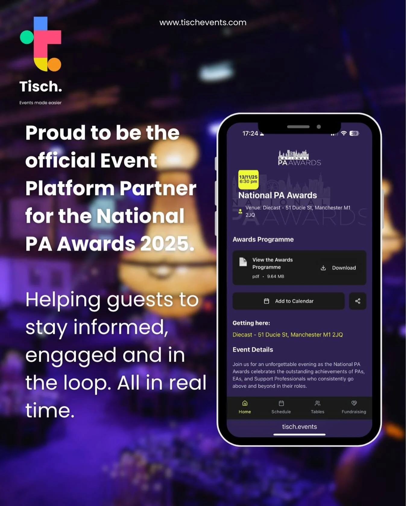🚀 We were proud to be the official Event Platform Partner at this year&rsquo;s National PA Awards, a night that celebrated the incredible work of PAs, EAs, and support professionals from across the UK.

With Tisch. @nationalpaawards was able to have