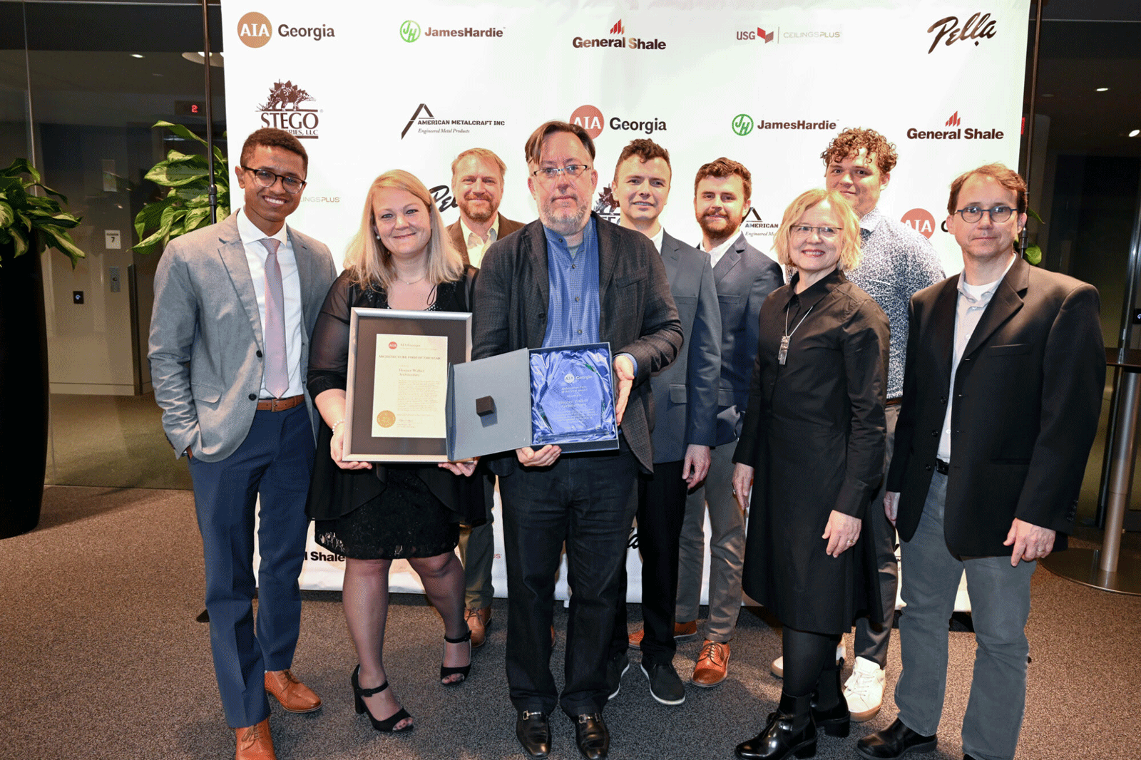 Firm employees at AIA Georgia Awards ceremony receiving Architecture Firm of the Year