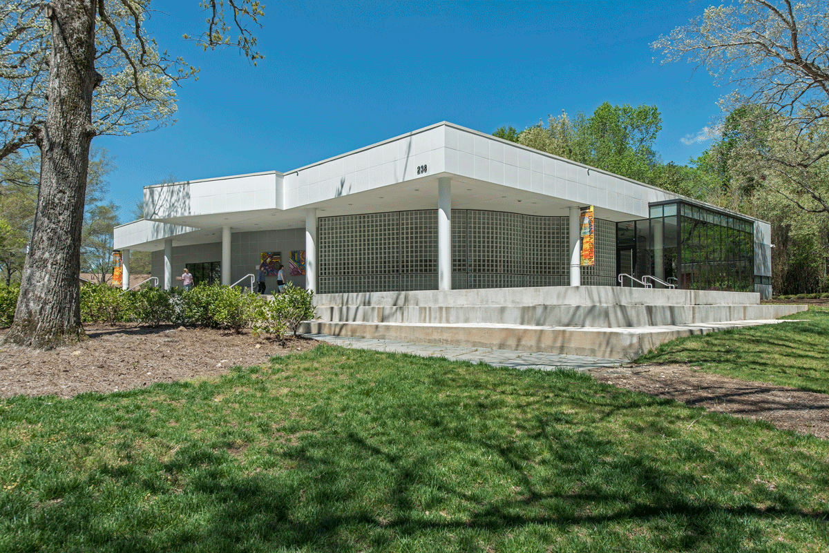 Alpharetta Arts Center modern building renovated for article highlighting design excellence and adaptive reuse