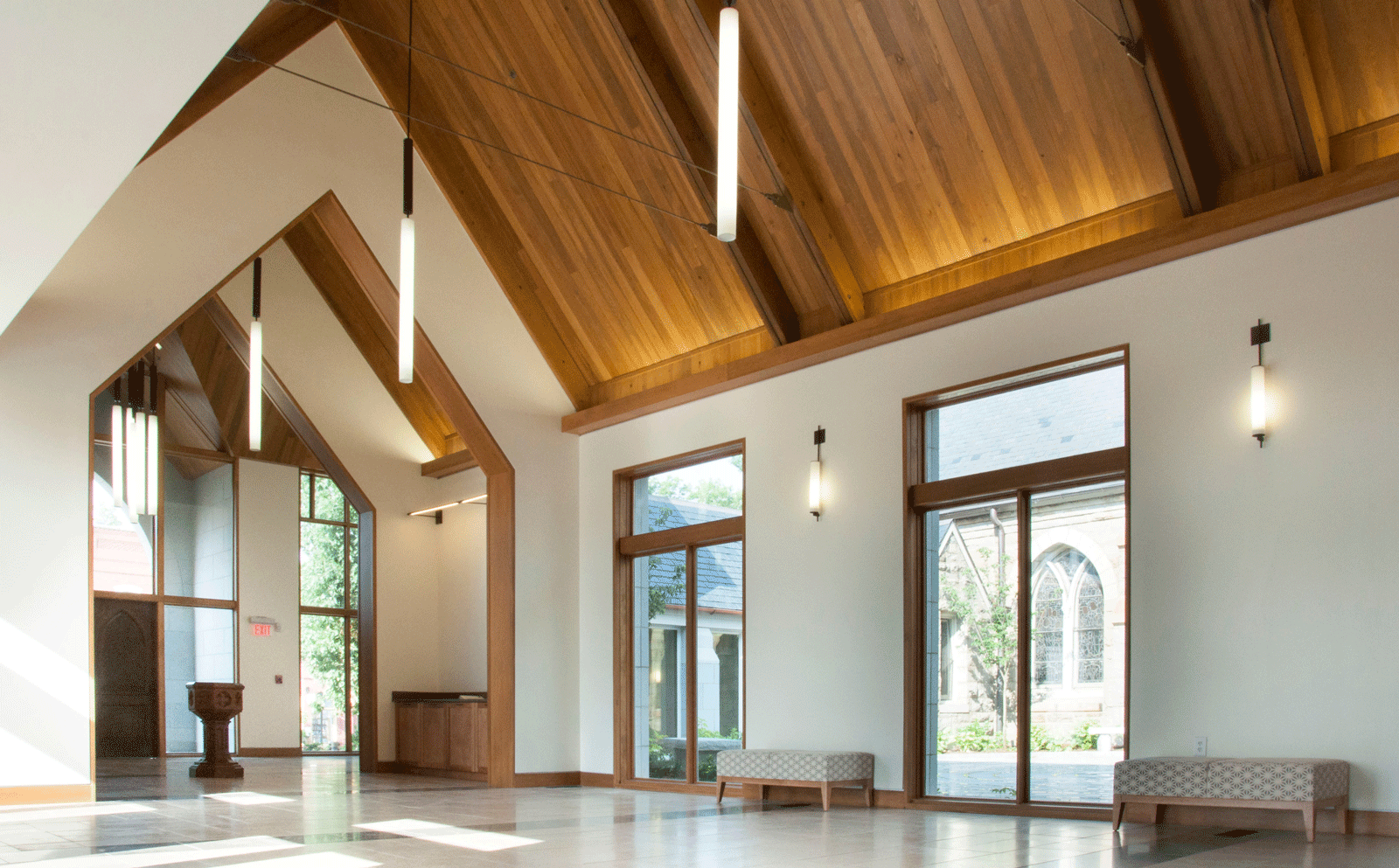Lobby entrance area of Emmanuel Episcopal Church in Athens, Ga