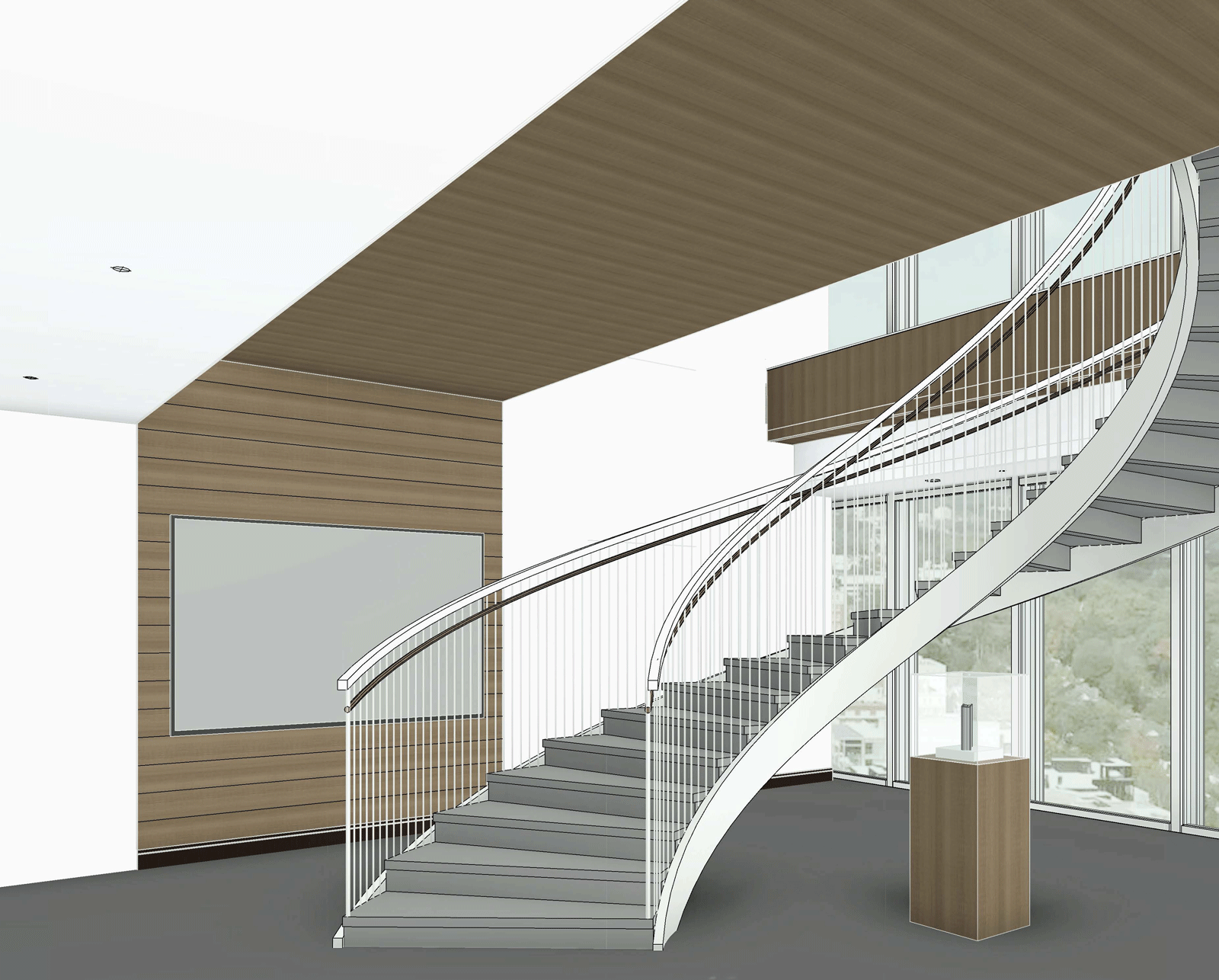 Office staircase rendering