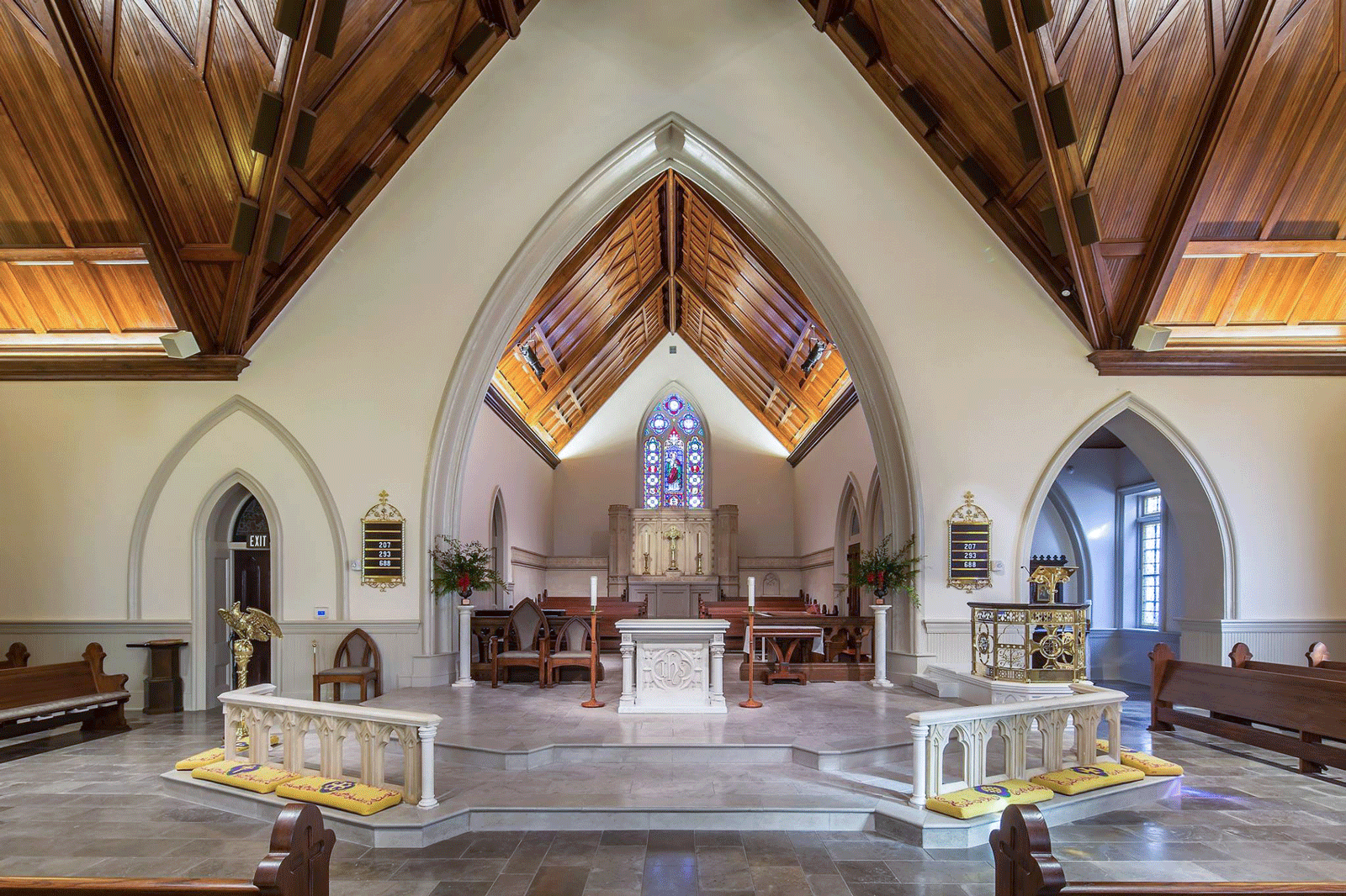 Renovated and modernized church interior