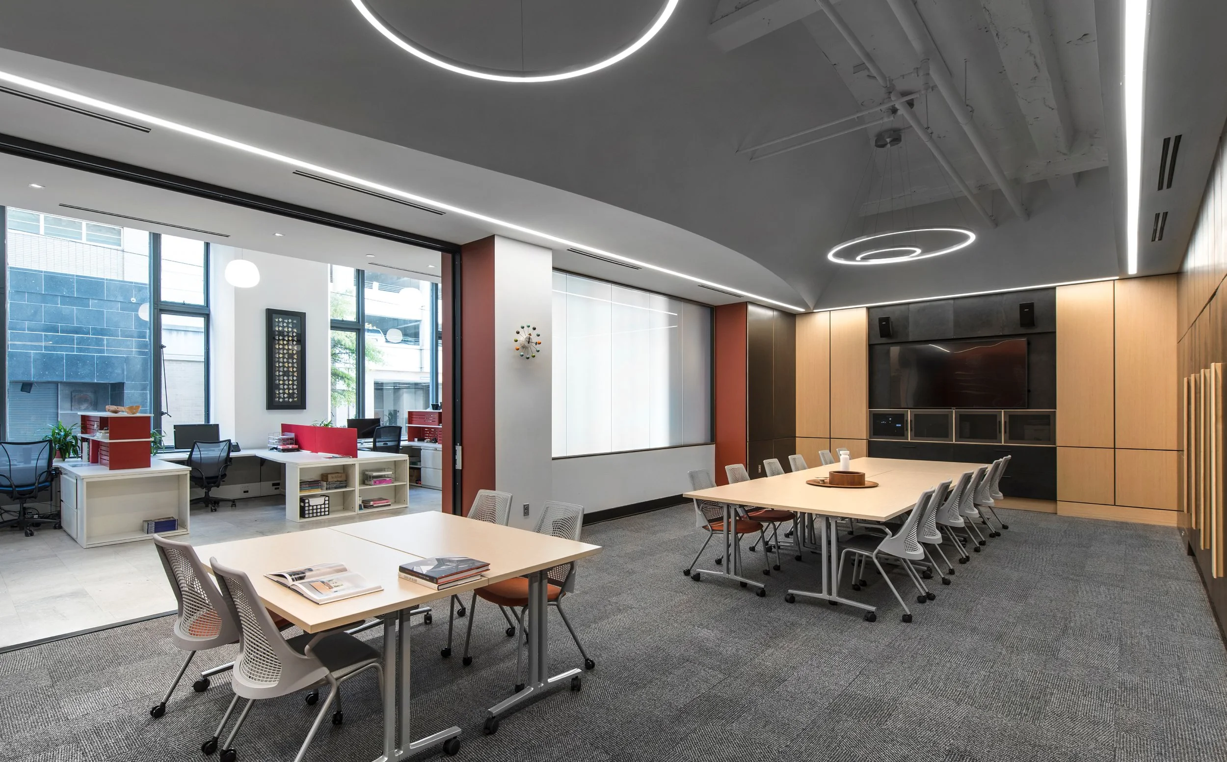 Open concept and flexible meeting room and office space with natural light at AIA Headquarters in Atlanta, GA