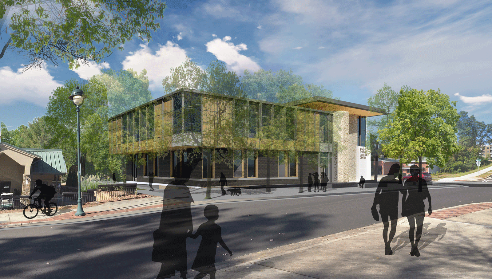 Exterior rendering of Alpharetta Arts Center  from street view