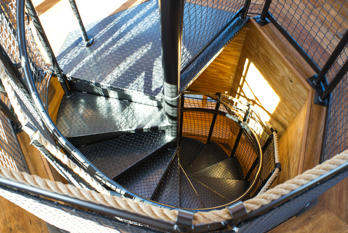 Spiral staircase in Robinson Nature Preserve N.E.S.T.