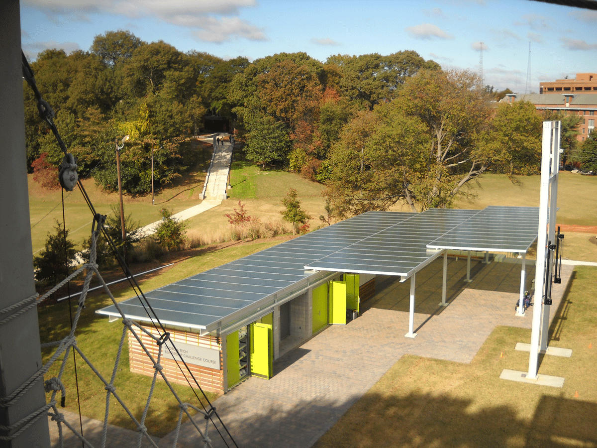 Roof and door detail design of support pavilion with environmental and sustainable roof