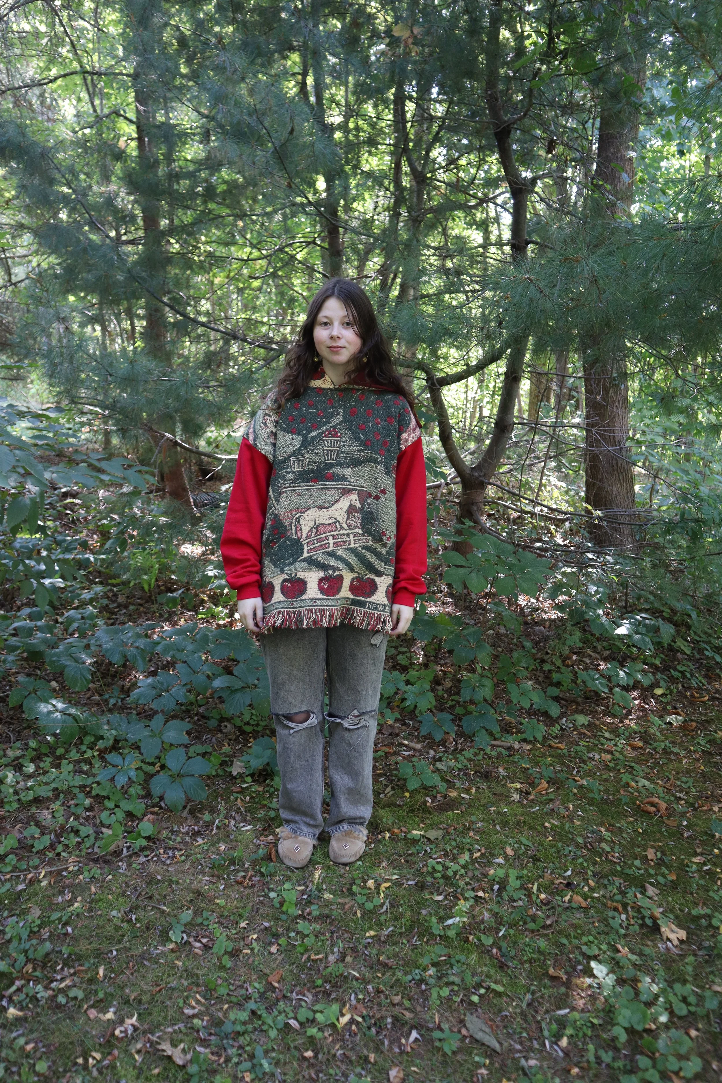 Apple Orchard Tapestry Blanket Hoodie