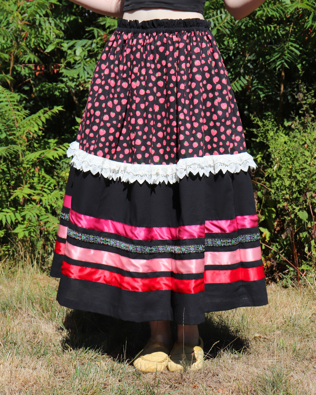 Strawberry Goth Ribbon Skirt