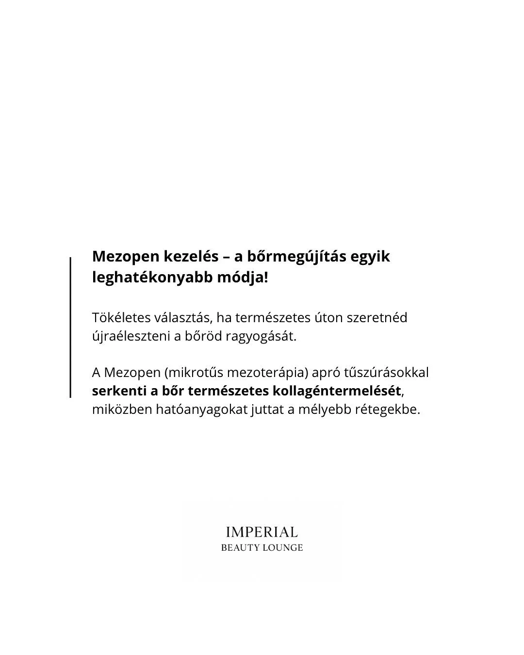 Bőrmeg&uacute;j&iacute;t&aacute;s bel&uuml;lről &ndash; term&eacute;szetes kollag&eacute;ntermel&eacute;s serkent&eacute;s&eacute;vel.
Az eredm&eacute;ny? Feszesebb, fiatalosabb bőr ✨
💉 Mezopen: a modern bőrmeg&uacute;j&iacute;t&aacute;s műv&eacute;