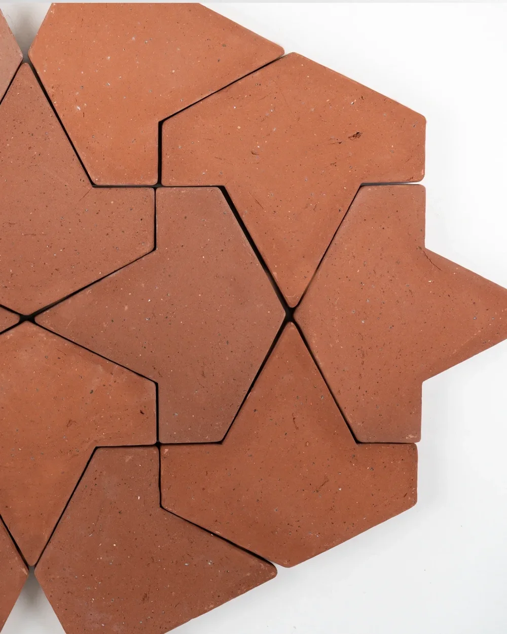 T-shape clay tiles, by Mosaic Factory