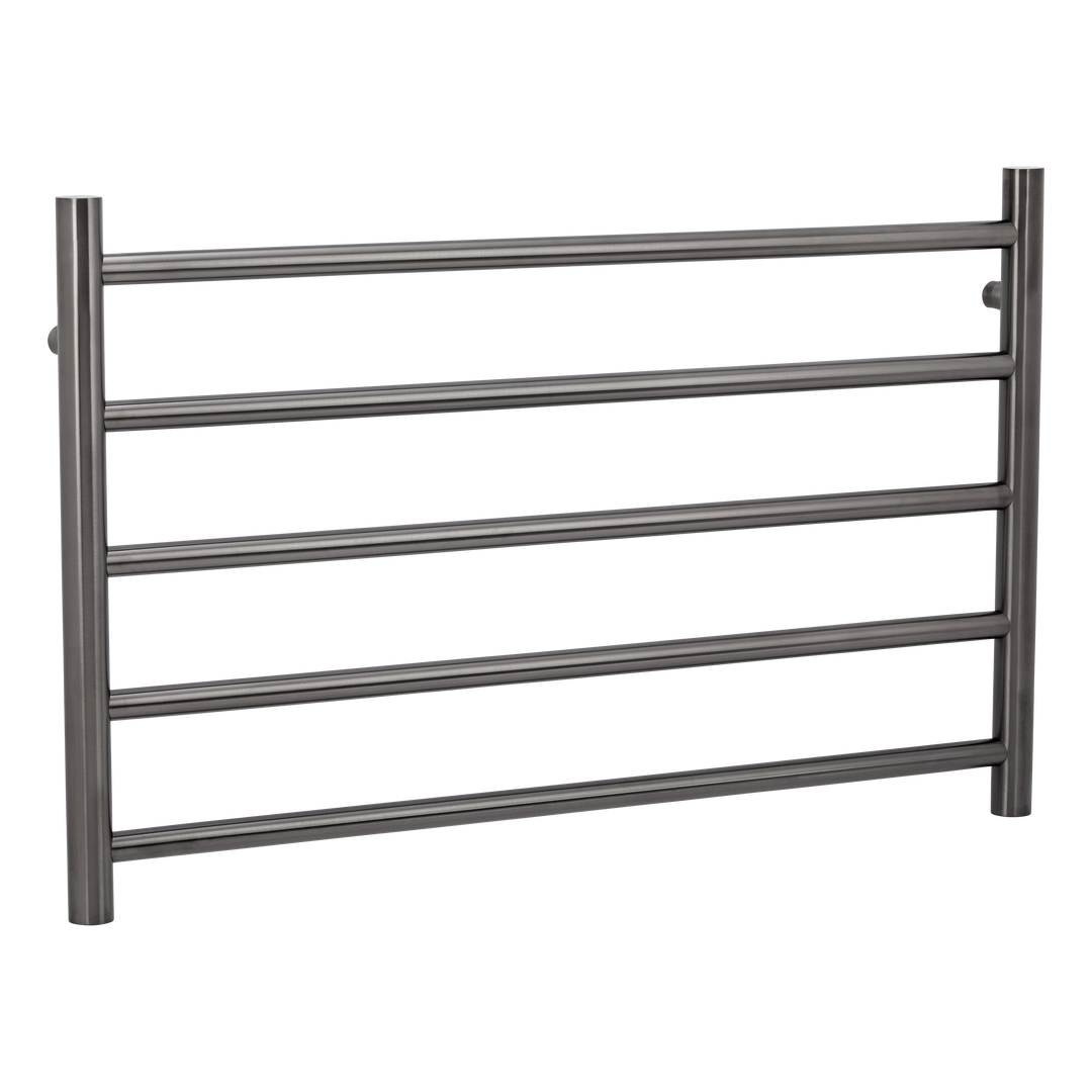 Radiator and image by ABI Interiors, in brushed gunmetal finish