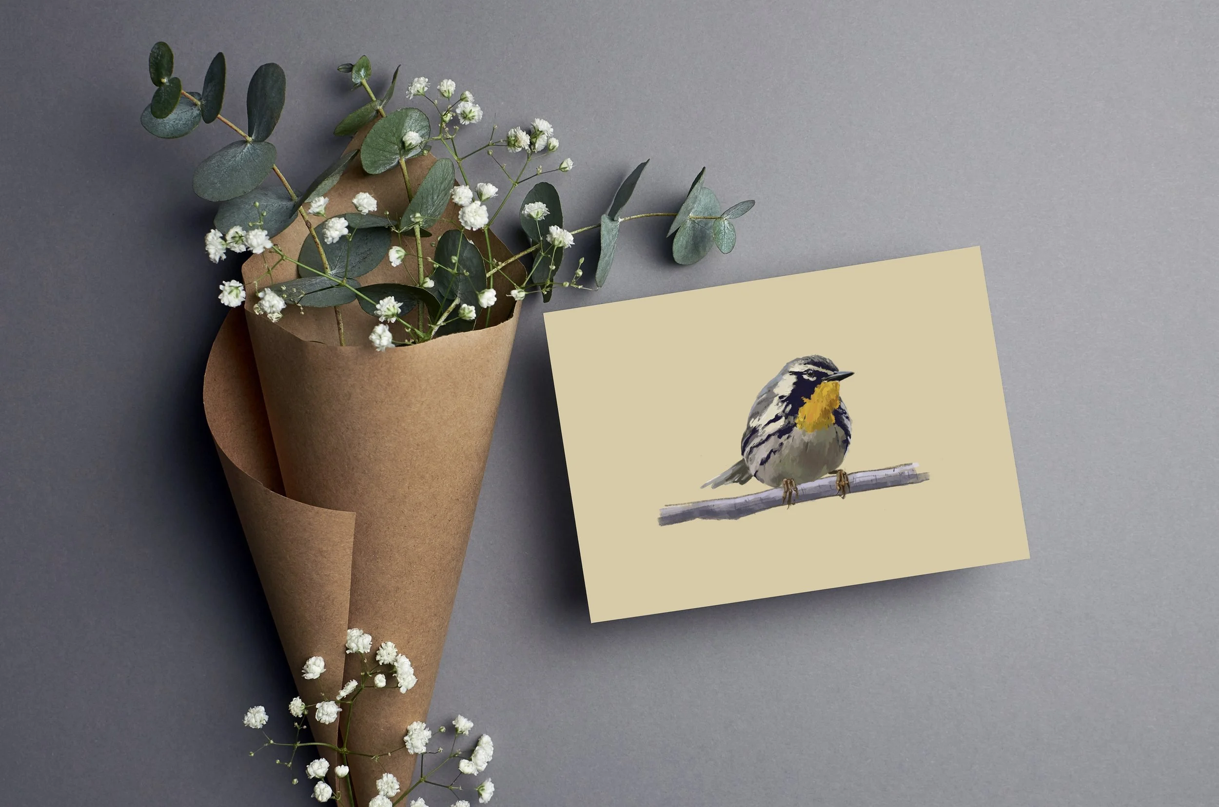 Yellow Throated Warbler Greeting Card.jpg