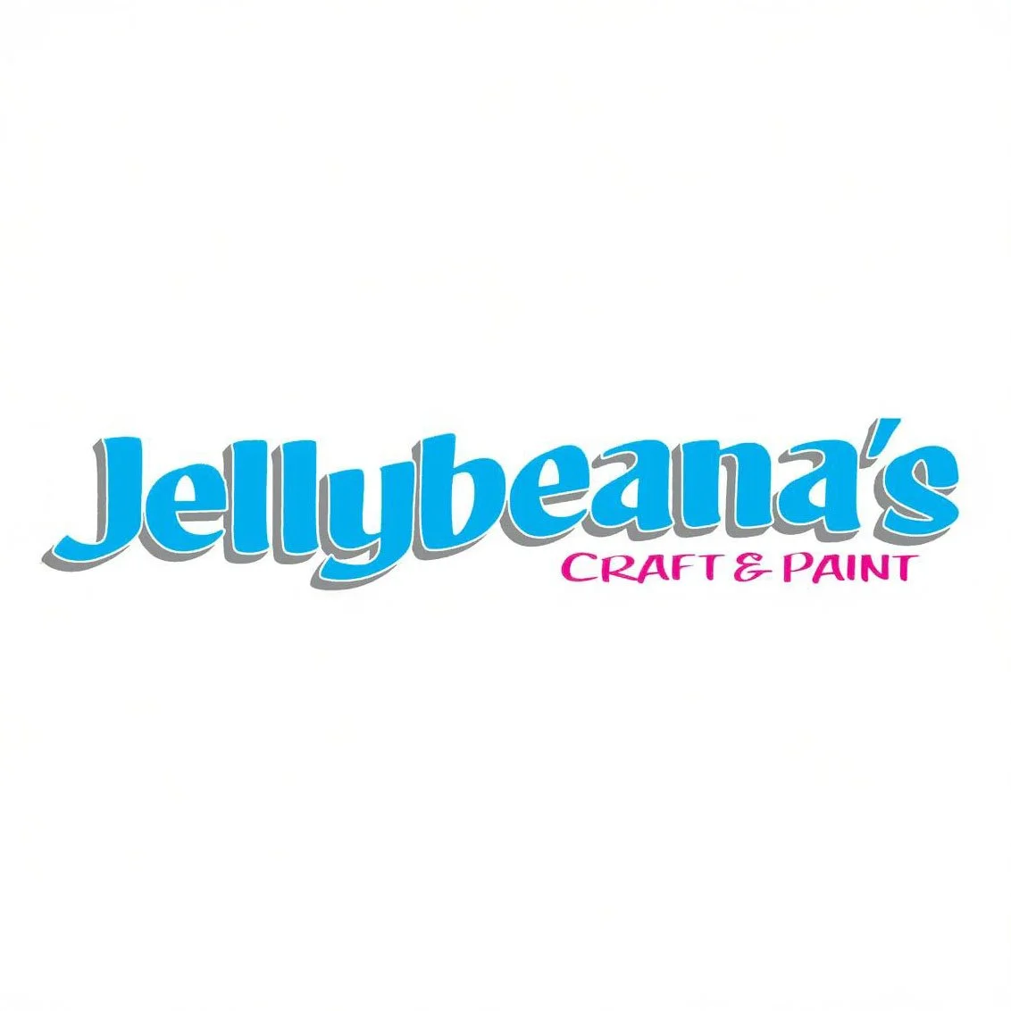Logo for Jellybean's Craft & Paint featuring the name in blue and pink text.