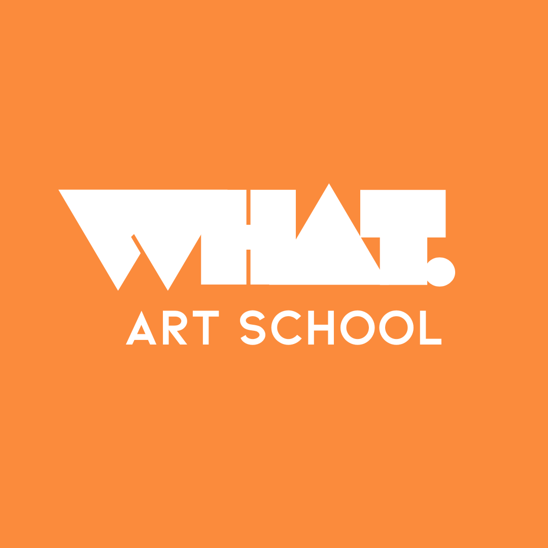 Logo for WIZARD ART SCHOOL with an orange background and white text.