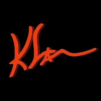 Red signature-style text reading 'Klay' on a black background.