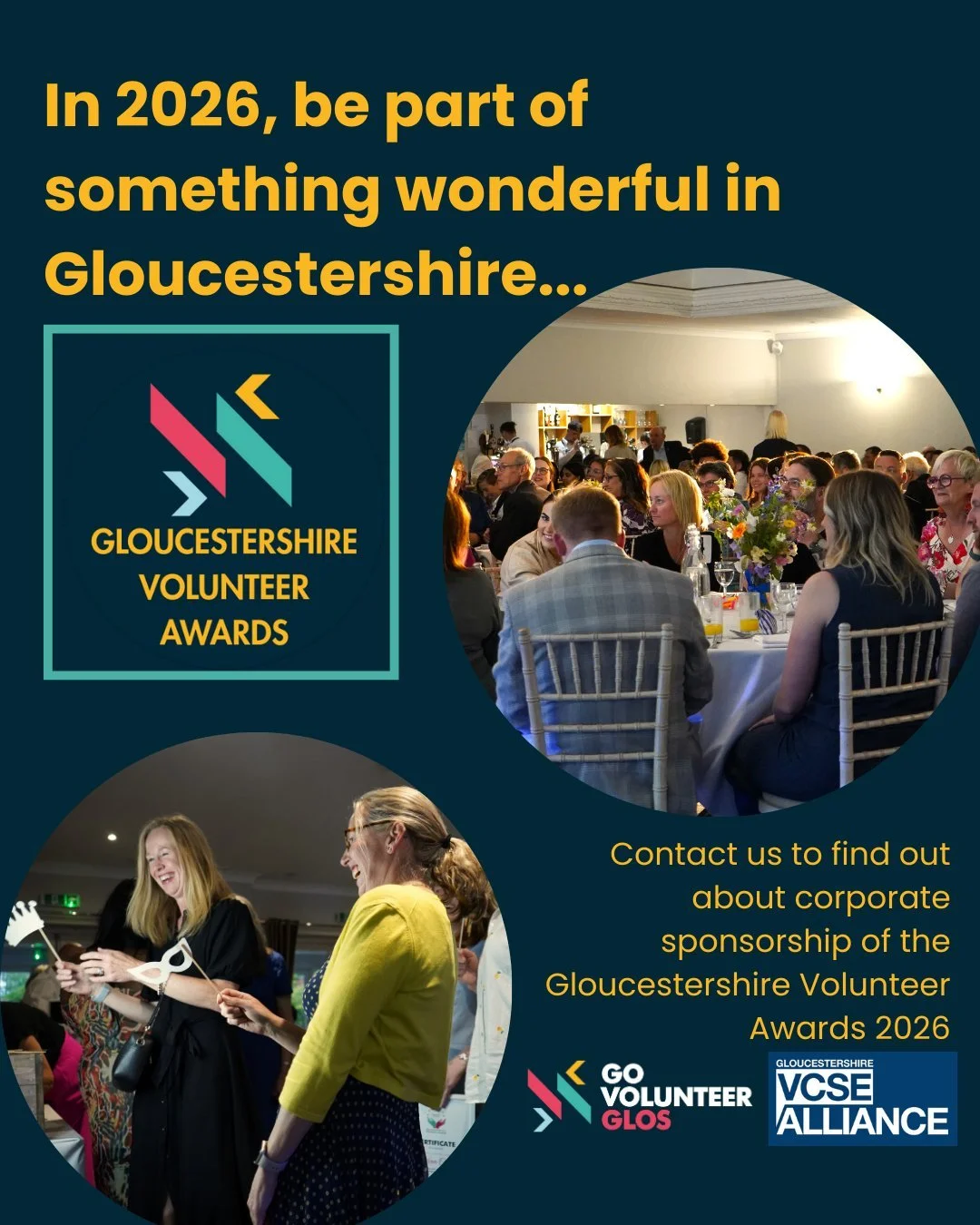 Be part of something wonderful in Gloucestershire in 2026!

The categories for the Gloucestershire Volunteer Awards 2026 have been announced:

- Volunteer Impact Award
- Rising Star Award
- Corporate Volunteering Award
- Best Organisation to Voluntee