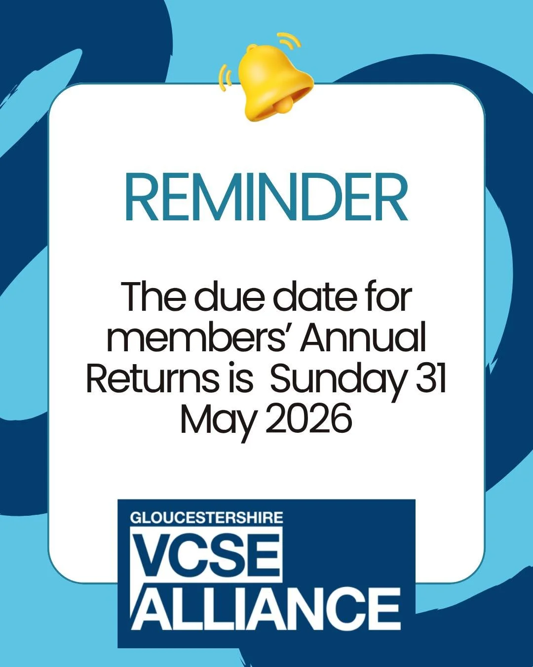 Reminder: Members' Annual Returns are due by Sunday 31 May 2026.

Thanks so much to all of the many organisations who've already completed them. The information you've provided is incredibly useful to help us to tailor our services and better underst