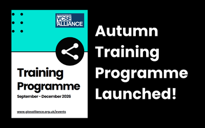Our autumn programme of training events launched!