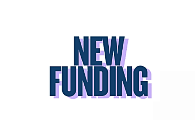 Text that says "NEW FUNDING" in bold, purple block letters.