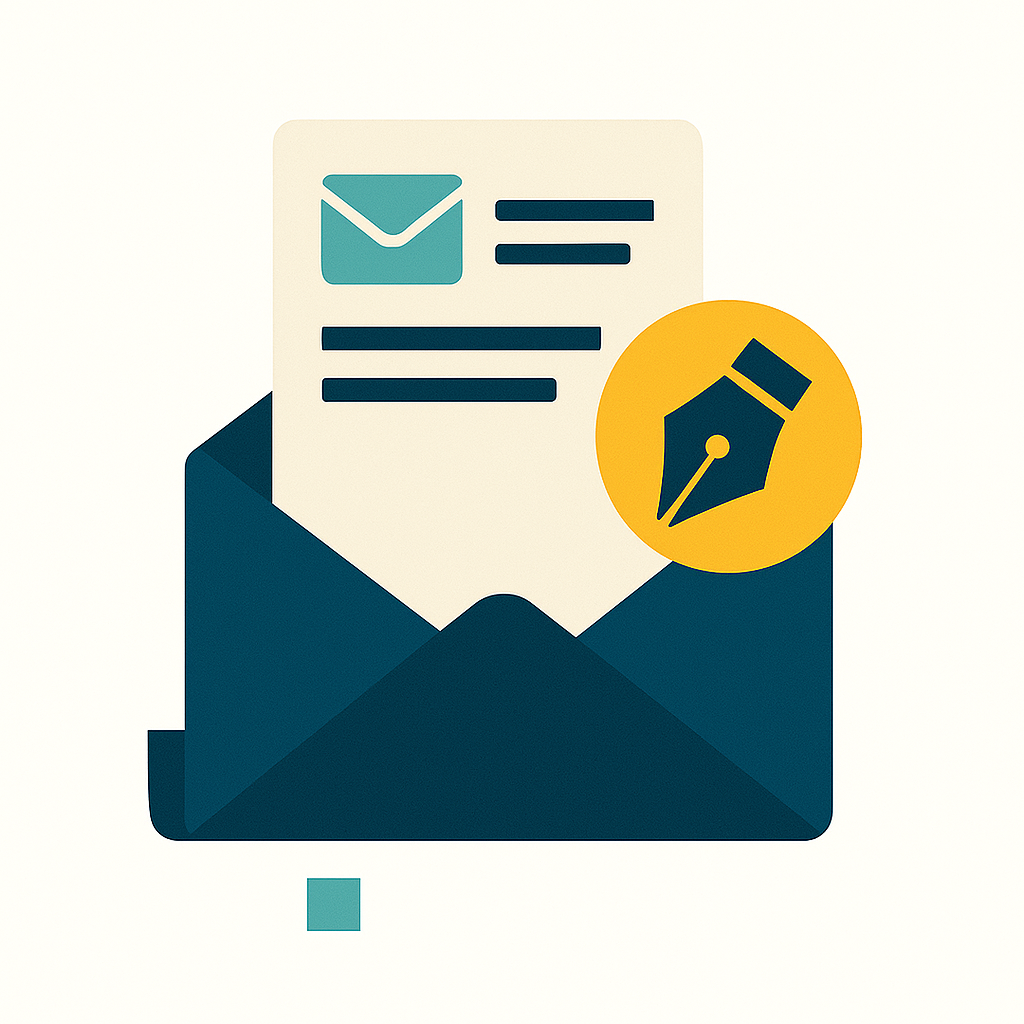 Image of a letter opening to depict "mailings and publications"