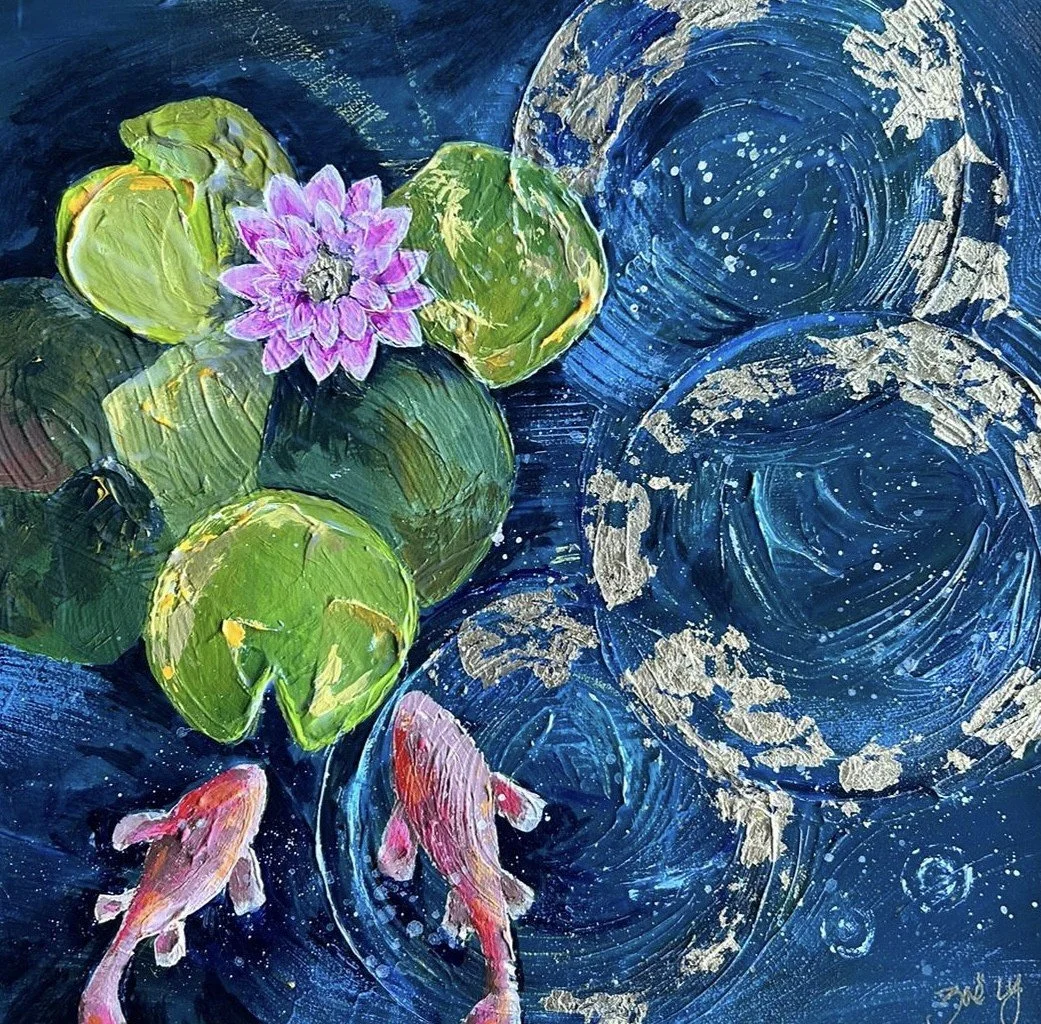 An Autumn Pond- Original acrylic painting on canvas £90 unframed