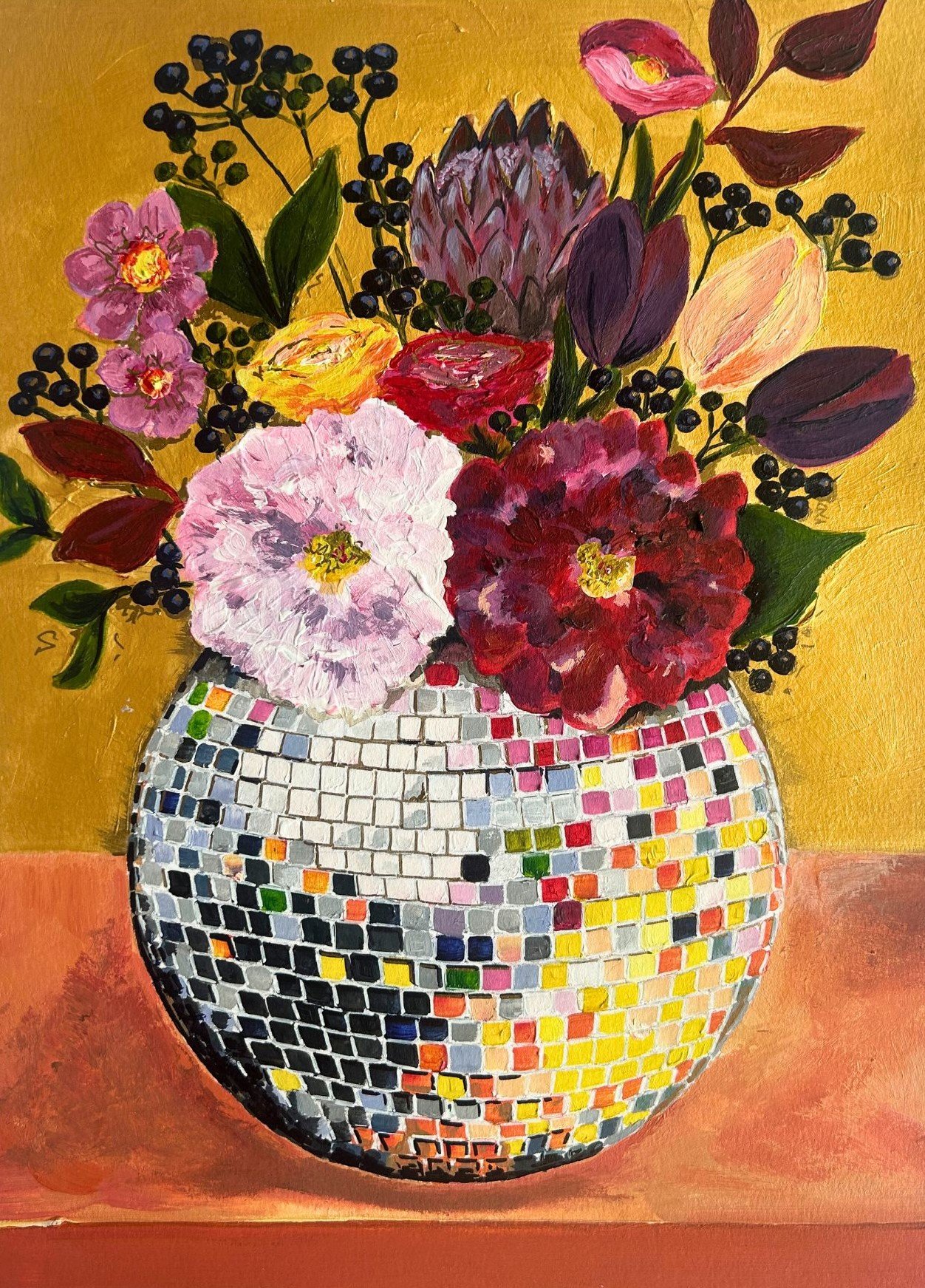 A Party in Autumn - Original acrylic painting (A3) available framed £295 and 20 limited edition giclee prints (A4) £40 unframed
